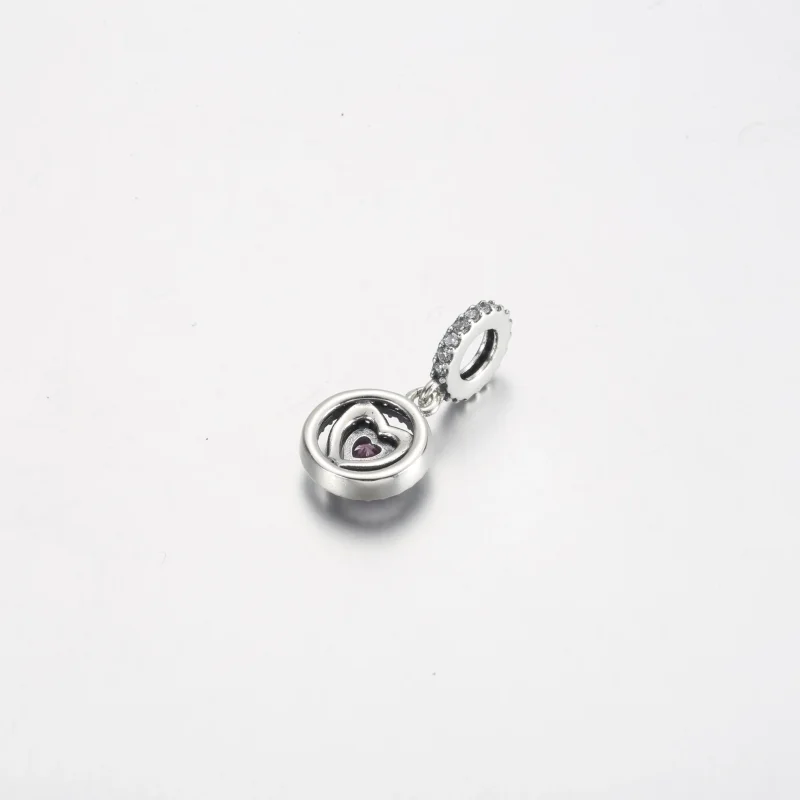 (zdjęcie do) Wisząca zawieszka w kształcie podwójnego serca Pandora Sparkling Halo - 791476C0 - Wyświetl 3