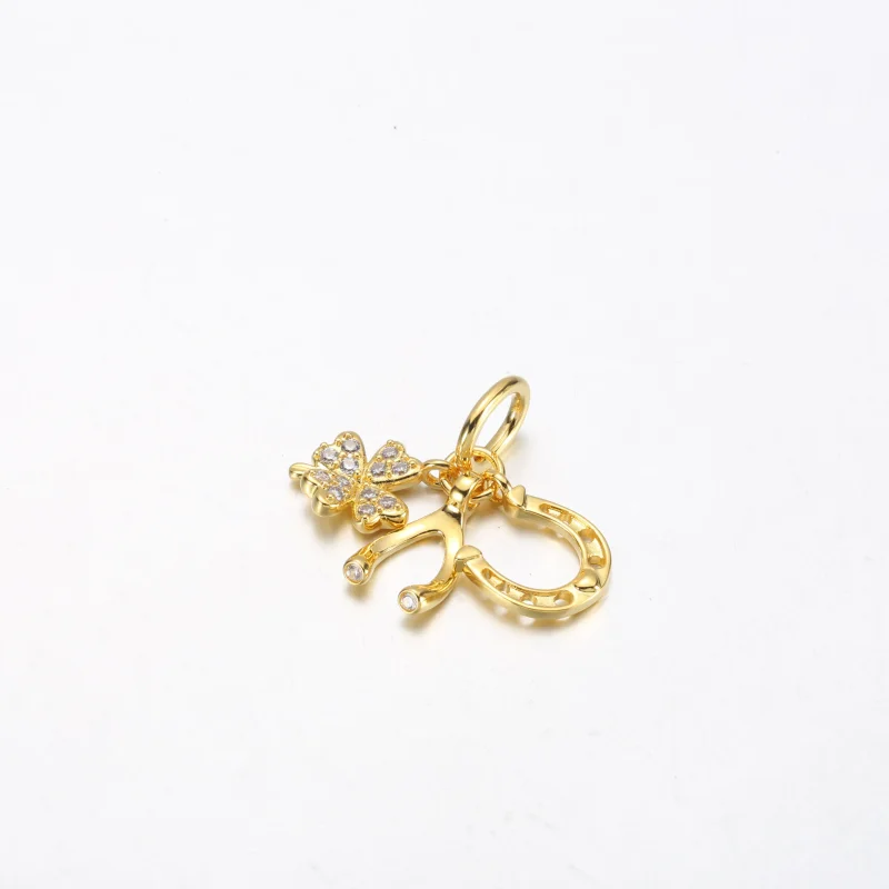 (zdjęcie do) Zawieszka Pandora Lucky Clover, wahacz i podkowa - 752337c01 - Wyświetl 2