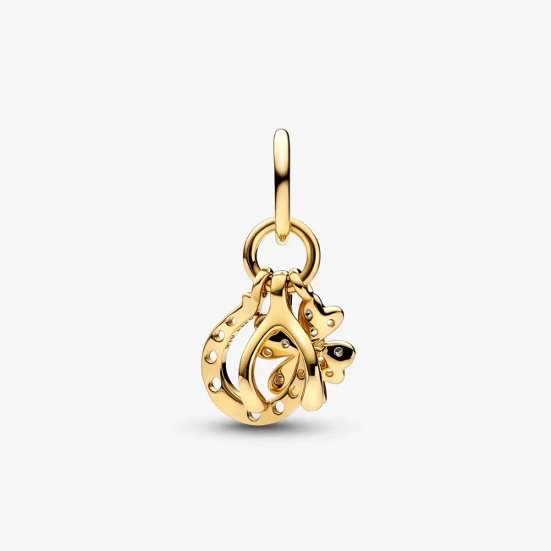 (zdjęcie do) Zawieszka Pandora Lucky Clover, wahacz i podkowa - 752337c01 - Wyświetl 5