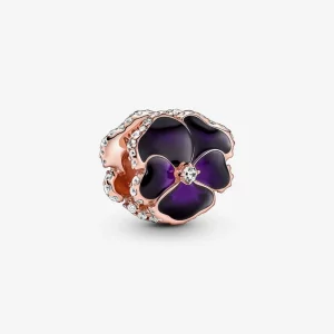Zawieszka Pandora w kolorze głębokiego fioletu z bratkiem - 780777C01