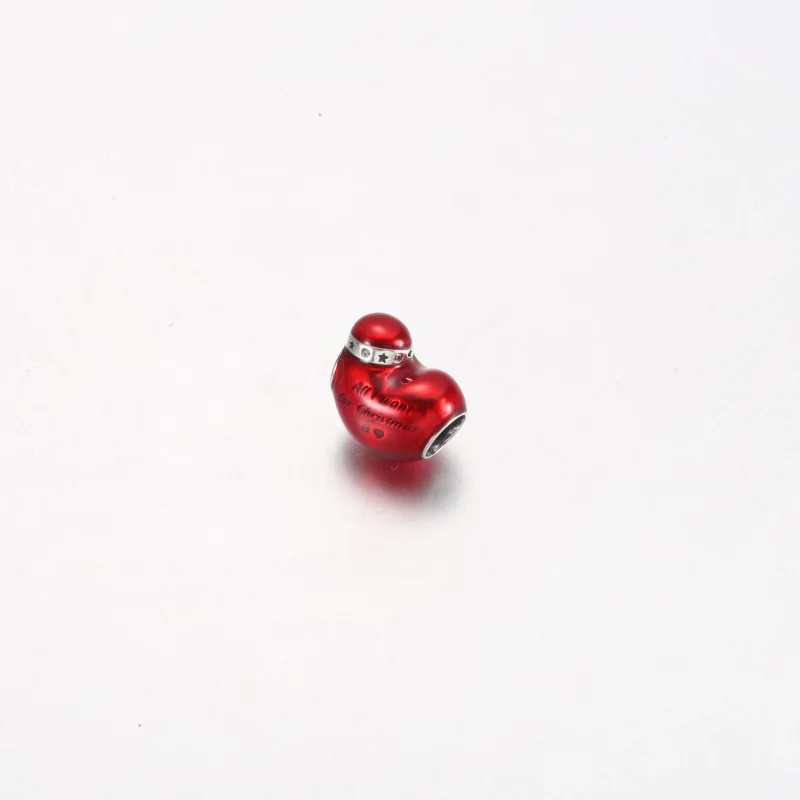 (zdjęcie do) Zawieszka Pandora w metalicznym czerwonym świątecznym sercu - 792336C01 - Wyświetl 2