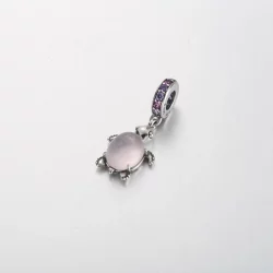 Zawieszka Pandora ze szkła Murano w kształcie różowego żółwia morskiego - 798939C02