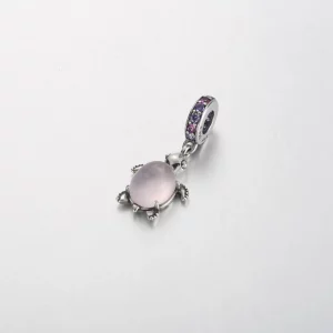 Zawieszka Pandora ze szkła Murano w kształcie różowego żółwia morskiego - 798939C02