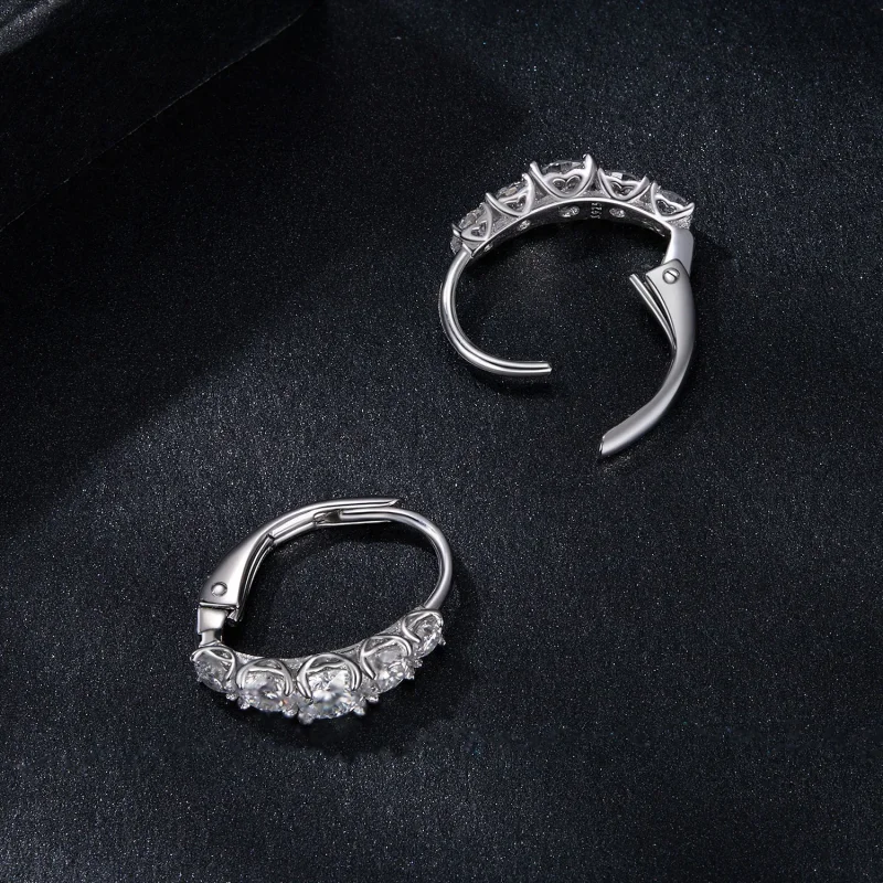 (zdjęcie do) Błyszczące kolczyki Moissanite w stylu PANDORA (dwa certyfikaty) - MSE045 - Wyświetl 4
