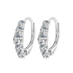 Błyszczące kolczyki Moissanite w stylu PANDORA (dwa certyfikaty) - MSE045