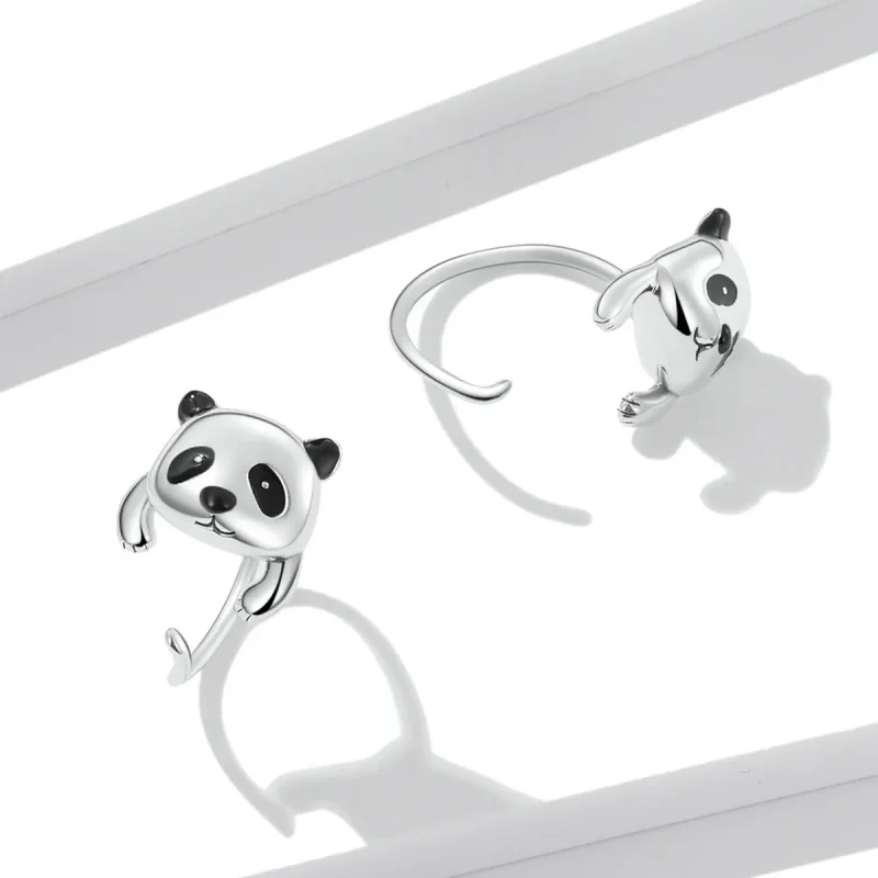 (zdjęcie do) Kolczyki Mini Panda w stylu PANDORA - BSE568 - Wyświetl 2