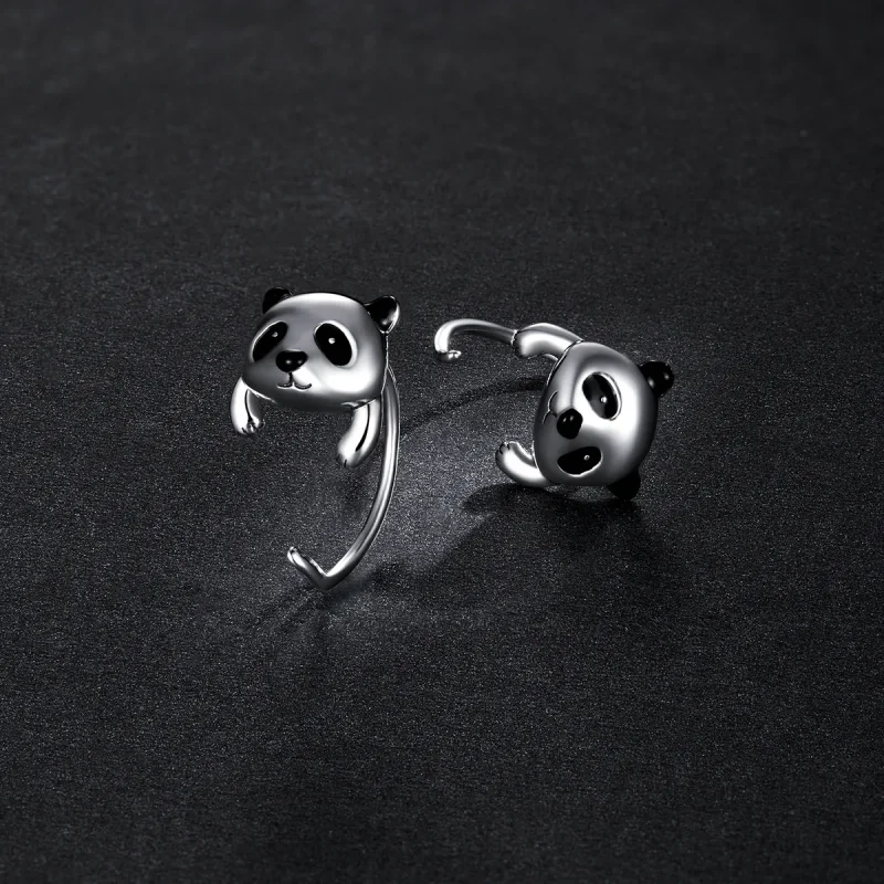 (zdjęcie do) Kolczyki Mini Panda w stylu PANDORA - BSE568 - Wyświetl 5