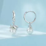 Kolczyki z muszli kota w stylu PANDORA - SCE1692