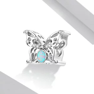 Opalowa zawieszka w kształcie motyla w stylu PANDORA - BSC558