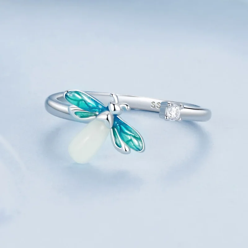 (zdjęcie do) Otwarty pierścień Firefly w stylu PANDORA - BSR514-E - Wyświetl 3