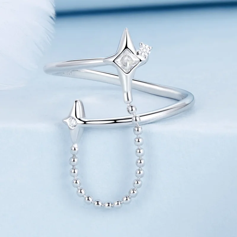 (zdjęcie do) Otwarty pierścień Starlight w stylu PANDORA - BSR519-E - Wyświetl 3