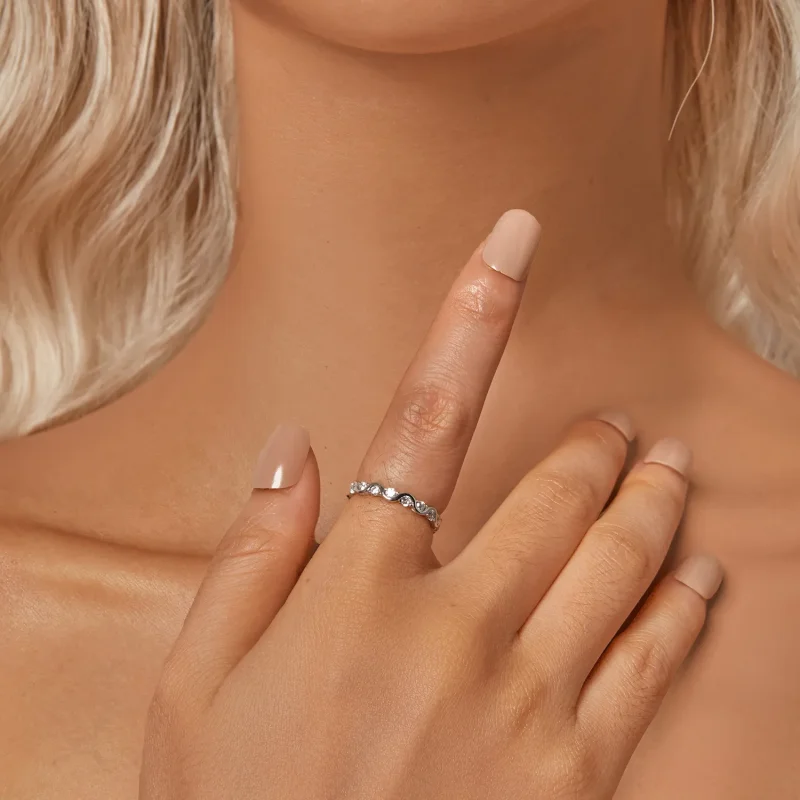 (zdjęcie do) Pierścionek z falą w stylu PANDORA - BSR515 - Wyświetl 5