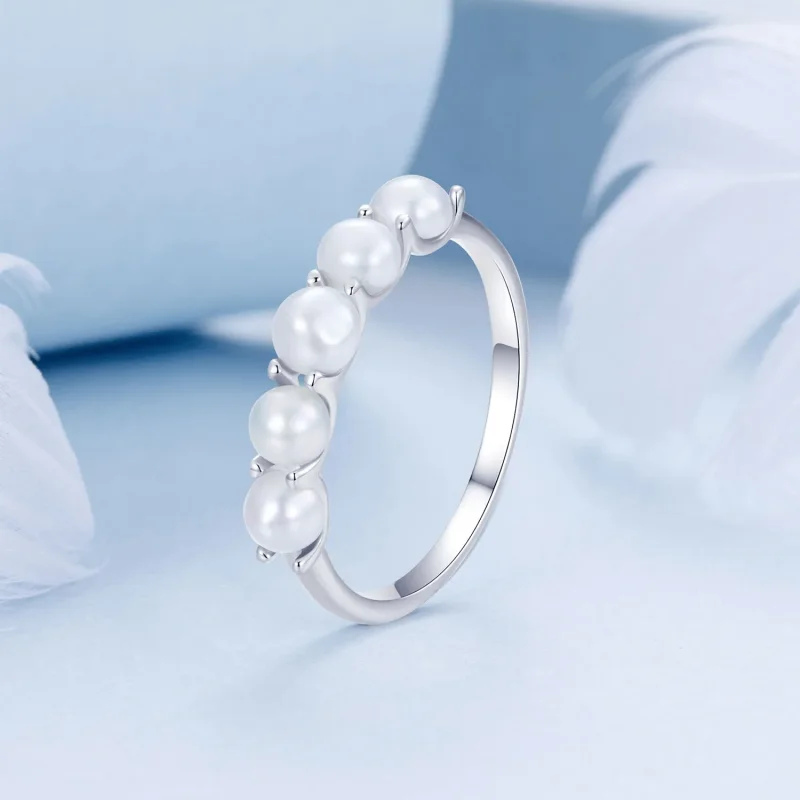 (zdjęcie do) Pierścionek z naturalną perłą w stylu PANDORA - BSR510 - Wyświetl 2