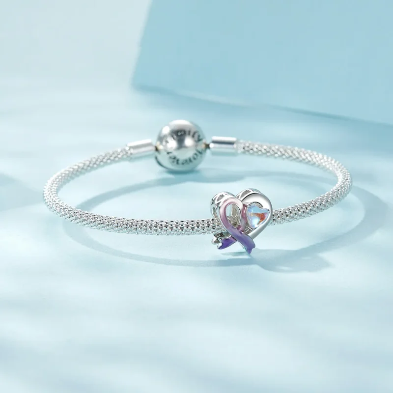 (zdjęcie do) Różowa wstążka w stylu PANDORA - SCC2685 - Wyświetl 5