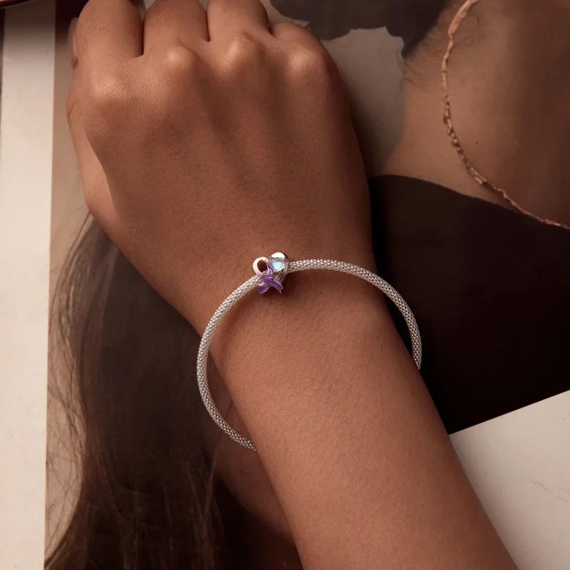 (zdjęcie do) Różowa wstążka w stylu PANDORA - SCC2685 - Wyświetl 6