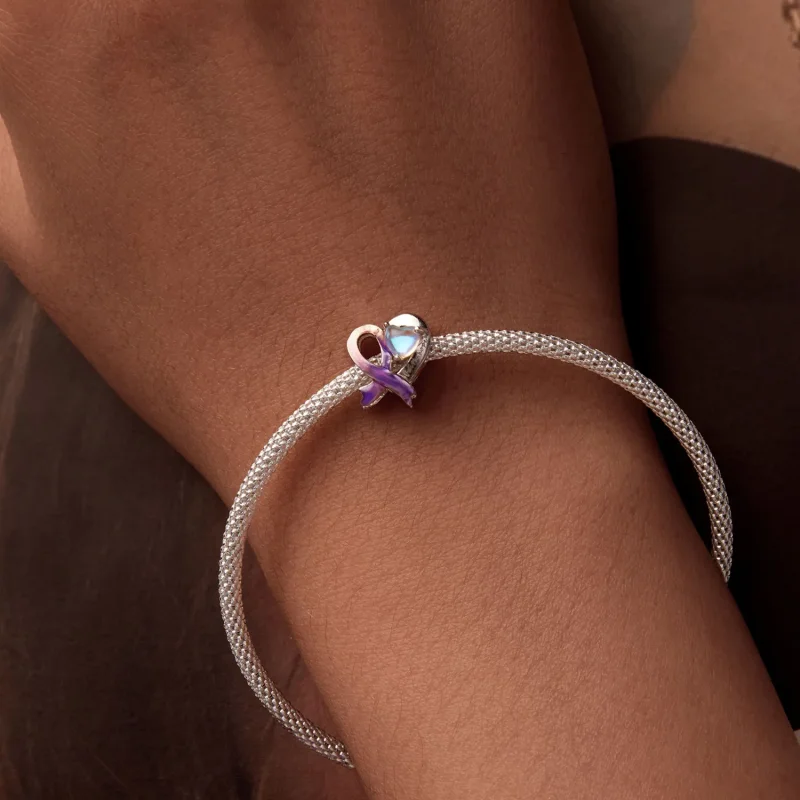 (zdjęcie do) Różowa wstążka w stylu PANDORA - SCC2685 - Wyświetl 7