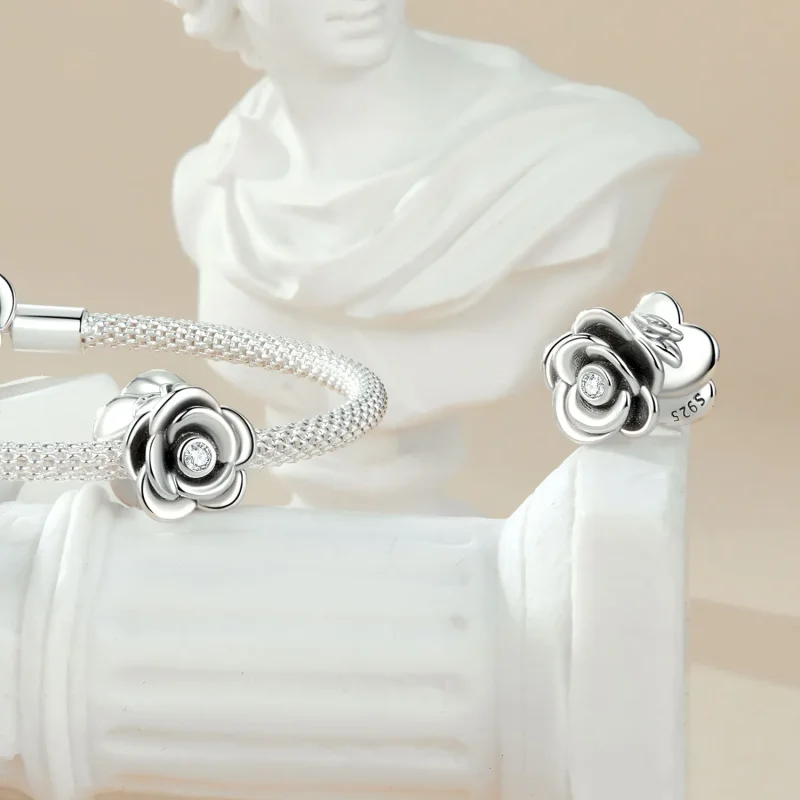 (zdjęcie do) Trójwymiarowy wisiorek w stylu PANDORA w kształcie róży - SCC2705 - Wyświetl 4