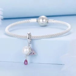 Zawieszka w kształcie lodów z naturalnej perły w stylu PANDORA - BSC962
