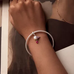 Zawieszka w kształcie lodów z naturalnej perły w stylu PANDORA - BSC962