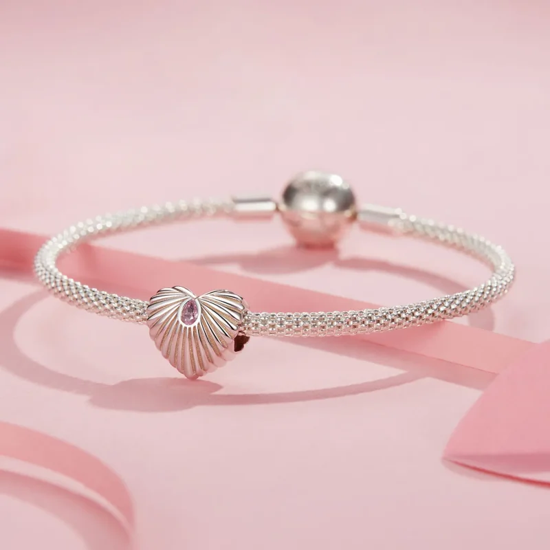(zdjęcie do) Zawieszka w kształcie serca w stylu PANDORA - SCC2693 - Wyświetl 3