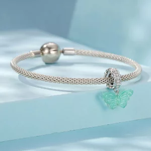 Zawieszka w kształcie zielonego motyla w stylu PANDORA - SCC2712