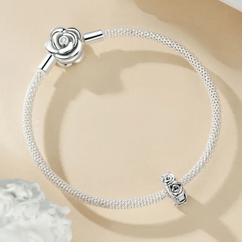 (zdjęcie do) Zawieszka z klamrą w kształcie róży w stylu PANDORA - SCC2706 - Wyświetl 5