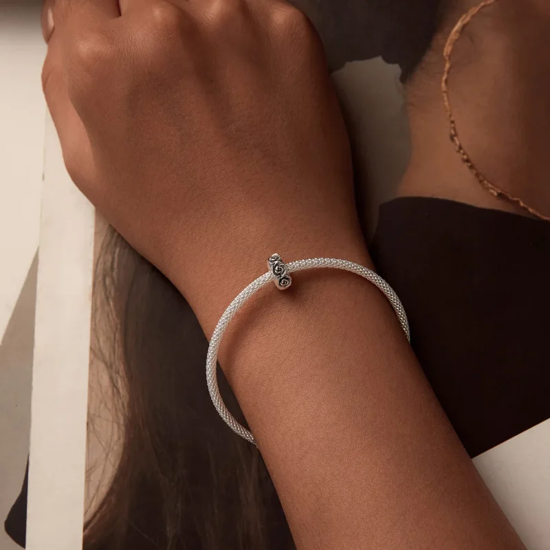(zdjęcie do) Zawieszka z klamrą w kształcie róży w stylu PANDORA - SCC2706 - Wyświetl 6