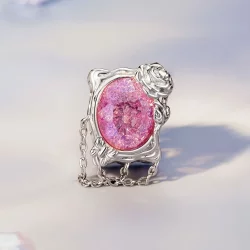 Zawieszka z różą w stylu PANDORA, zwiędły obraz olejny - SCC2698