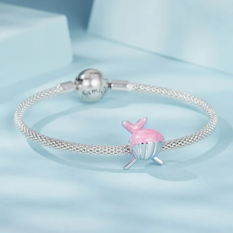 (zdjęcie do) Zawieszka z różowym wielorybem w stylu PANDORA - SCC2707 - Wyświetl 5