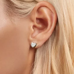 Białe, rozgrzewające serce kolczyki w stylu PANDORA - BSE969