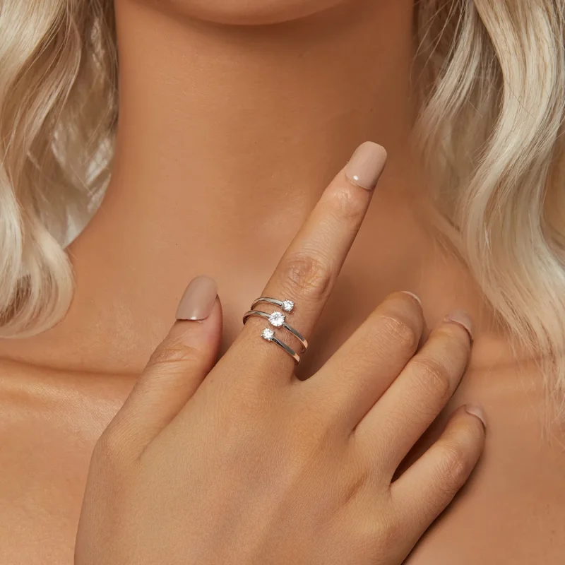 (zdjęcie do) Błyszczący pierścionek w stylu PANDORA - BSR532-E - Wyświetl 6