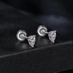 Kolczyki Moissanite w kształcie kropli wody w stylu PANDORA (dwa certyfikaty) - MSE049