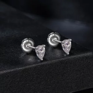 Kolczyki Moissanite w kształcie kropli wody w stylu PANDORA (dwa certyfikaty) - MSE049