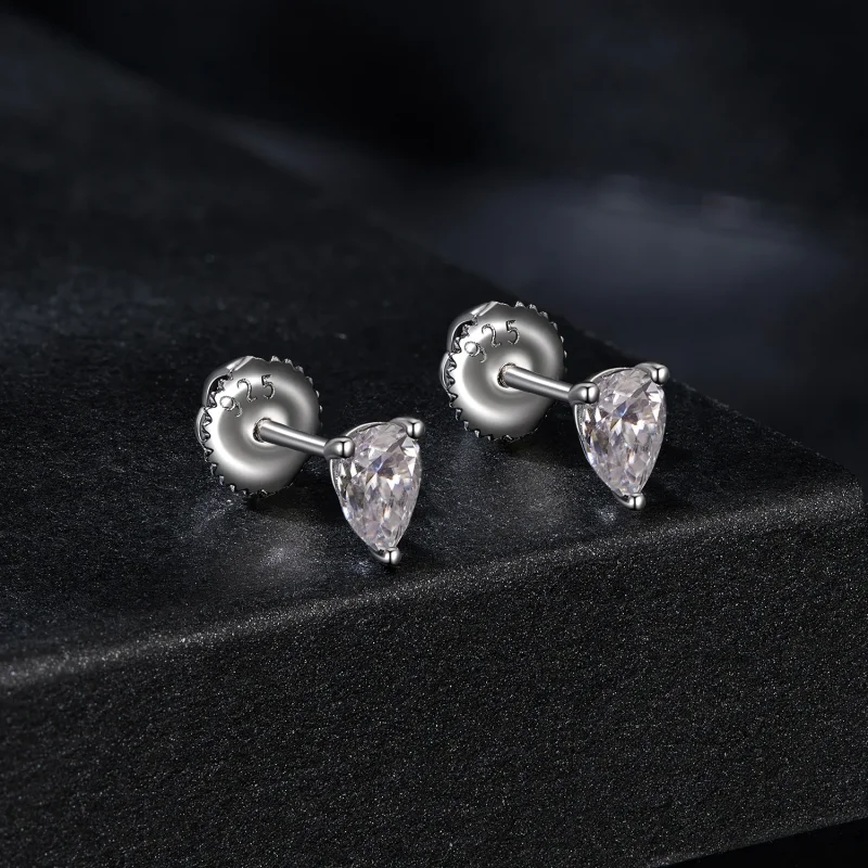 (zdjęcie do) Kolczyki Moissanite w kształcie kropli wody w stylu PANDORA (dwa certyfikaty) - - Wyświetl 2