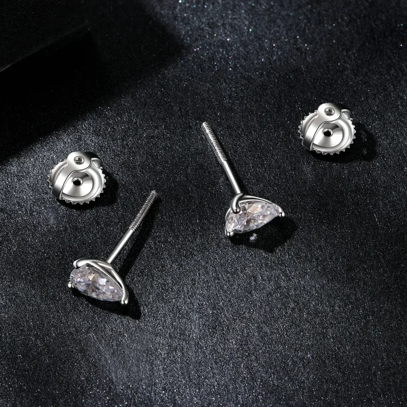 (zdjęcie do) Kolczyki Moissanite w kształcie kropli wody w stylu PANDORA (dwa certyfikaty) - - Wyświetl 3