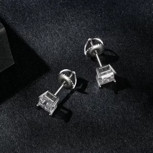 Kolczyki Moissanite w stylu PANDORA Princess (dwa certyfikaty) - MSE047-L