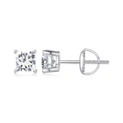 Kolczyki Moissanite w stylu PANDORA Princess (dwa certyfikaty) - MSE047-L