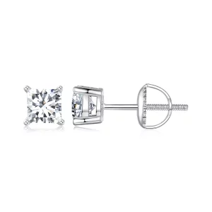 Kolczyki Moissanite w stylu PANDORA Princess (dwa certyfikaty) - MSE047-L
