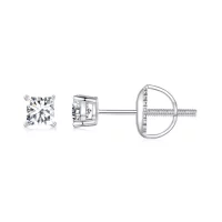 Kolczyki Moissanite w stylu PANDORA Princess (jeden certyfikat) - MSE047-S