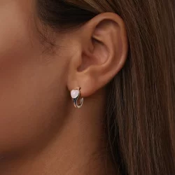 Kolczyki w kształcie różowych serc w stylu PANDORA - BSE1000