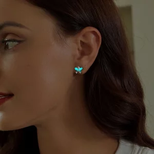 Kolczyki w stylu PANDORA ze świecącymi kwiatami - SCE1714