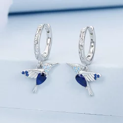 Kolczyki z kolibrami w stylu PANDORA - BSE985
