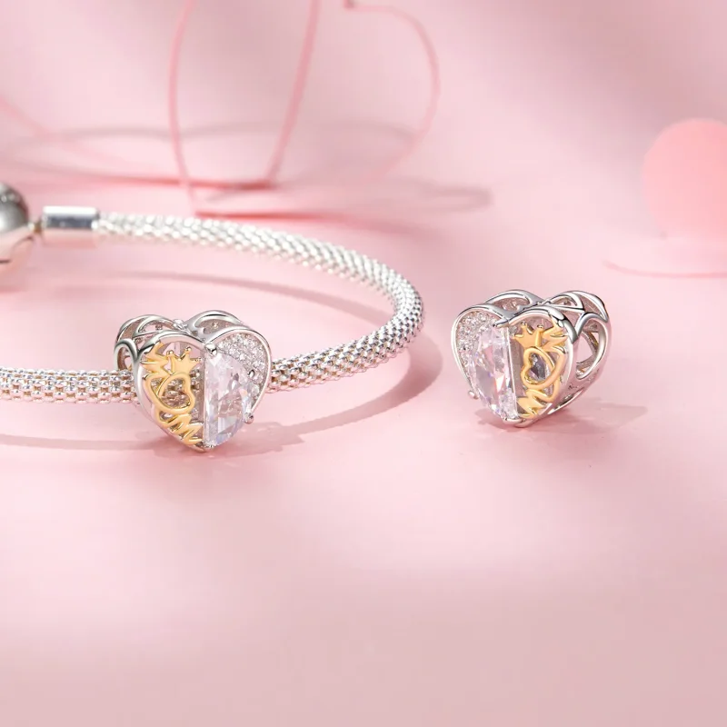 (zdjęcie do) Koraliki w kształcie serca mamy w stylu PANDORA - BSC1002 - Wyświetl 4