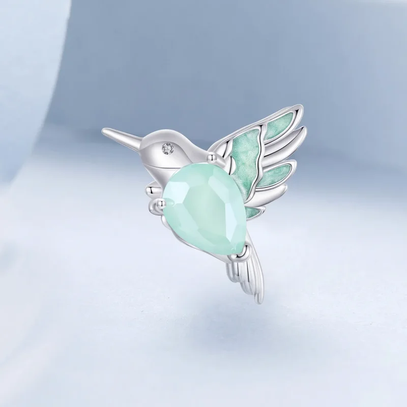 (zdjęcie do) Koraliki z kolibrami w stylu PANDORA - BSC981 - Wyświetl 2