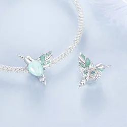 Koraliki z kolibrami w stylu PANDORA - BSC981