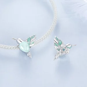 Koraliki z kolibrami w stylu PANDORA - BSC981