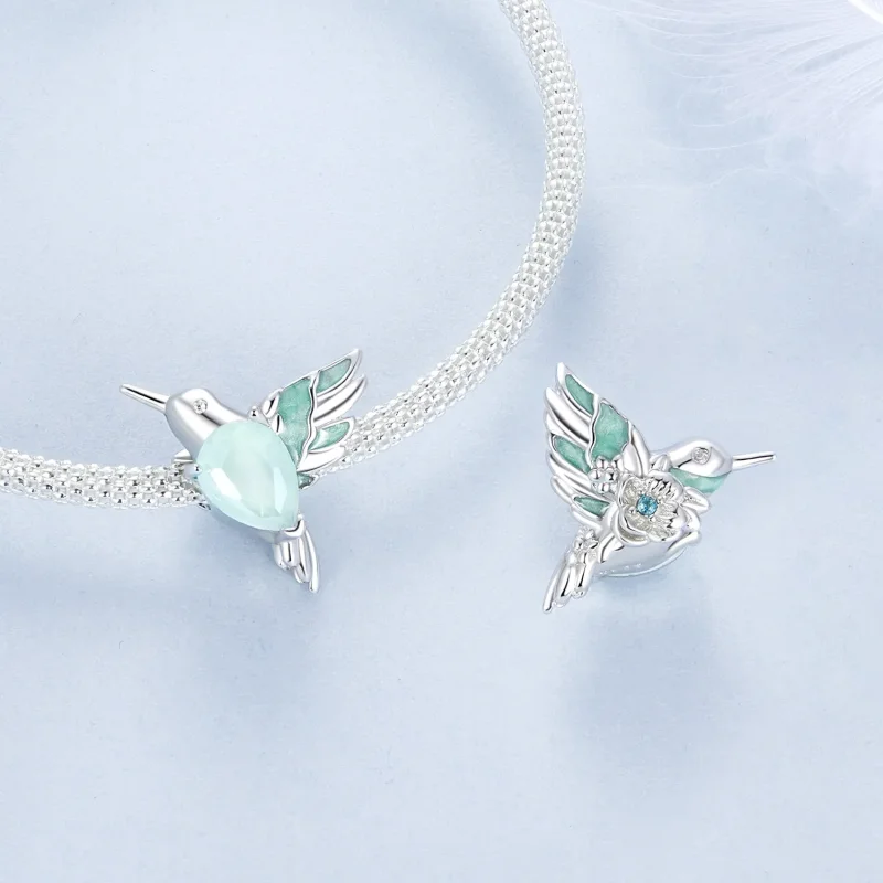 (zdjęcie do) Koraliki z kolibrami w stylu PANDORA - BSC981 - Wyświetl 4
