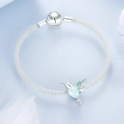 Koraliki z kolibrami w stylu PANDORA - BSC981