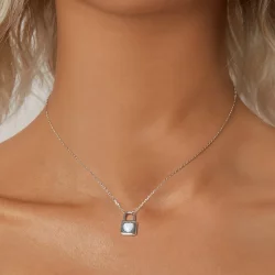 Naszyjnik z zamkiem w kształcie serca w stylu PANDORA - BSN377