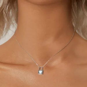 Naszyjnik z zamkiem w kształcie serca w stylu PANDORA - BSN377